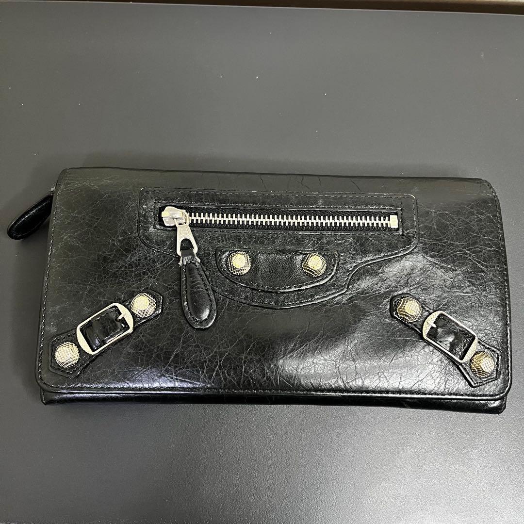 BALENCIAGA バレンシアガ レザー 長財布 ブラック