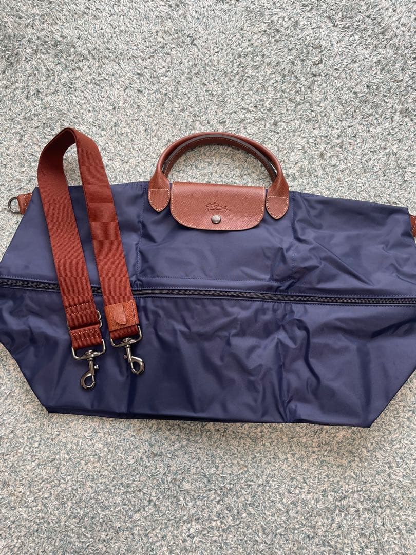 新品！ロンシャンボストンバック/トラベルバックネイビー