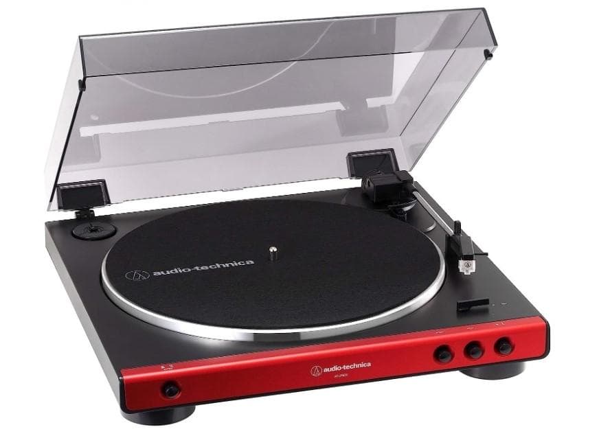 オーディオテクニカ 　フルオートレコードプレーヤー レッド　AT-LP60X