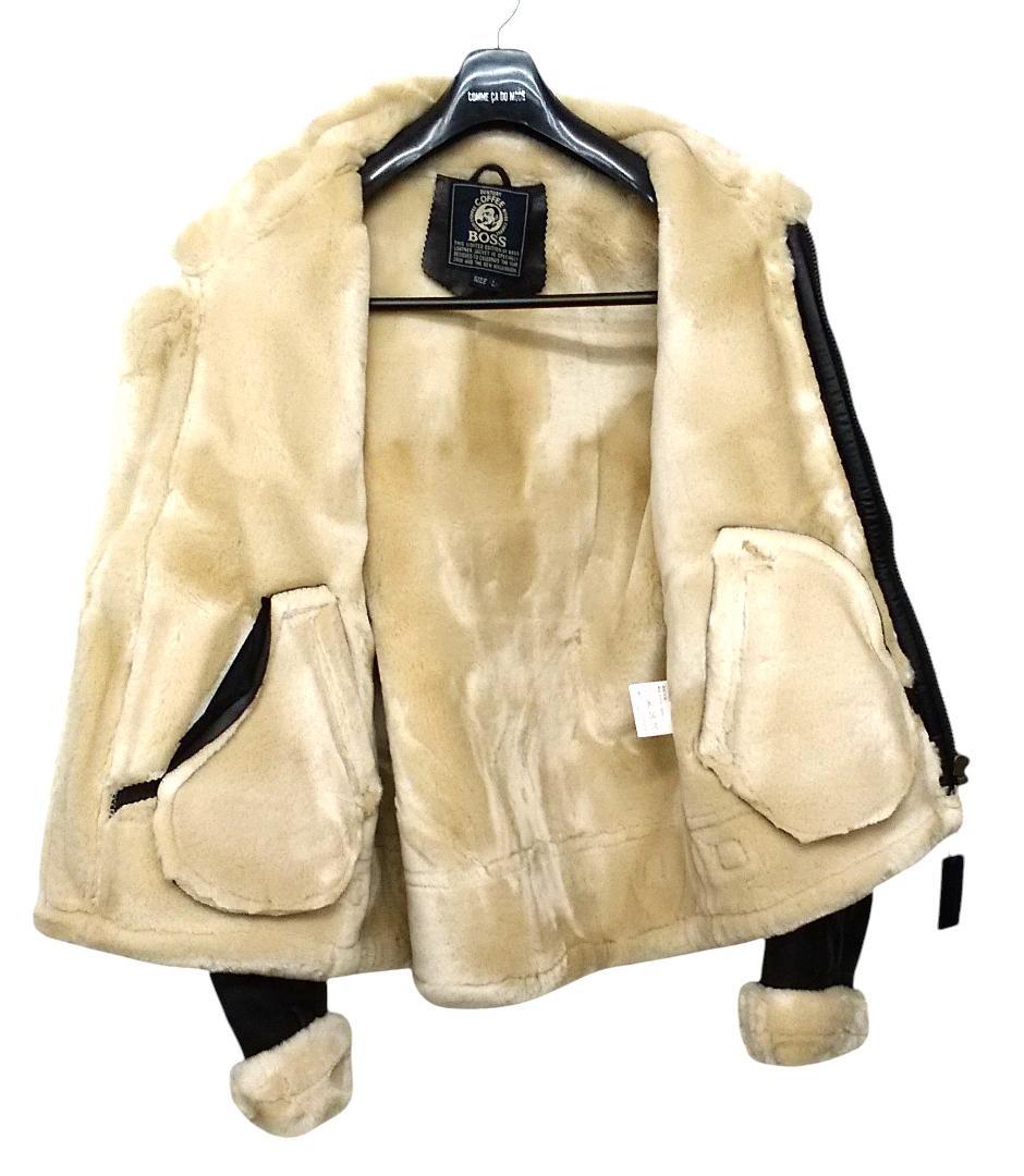 BOSS　コーヒー 　2000年　限定　本革　レザー 　ムートン　ジャケット