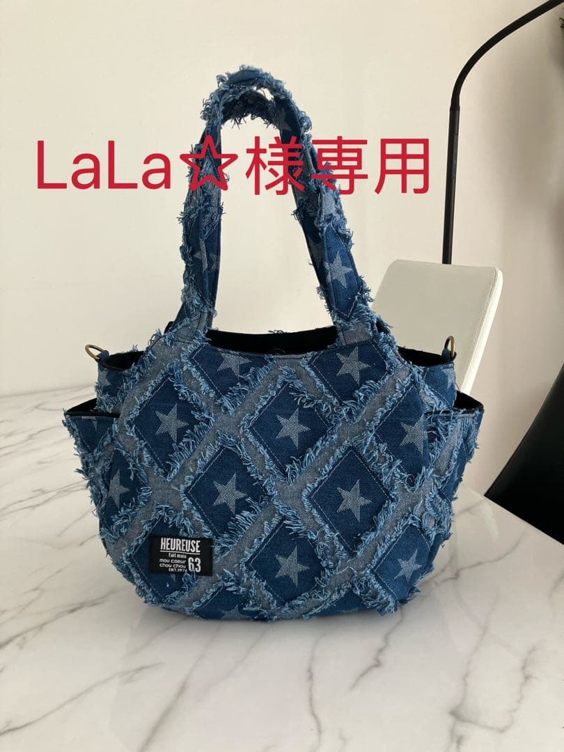 1002 LaLa☆　デニムリメイクバック　ハンドメイド　2点