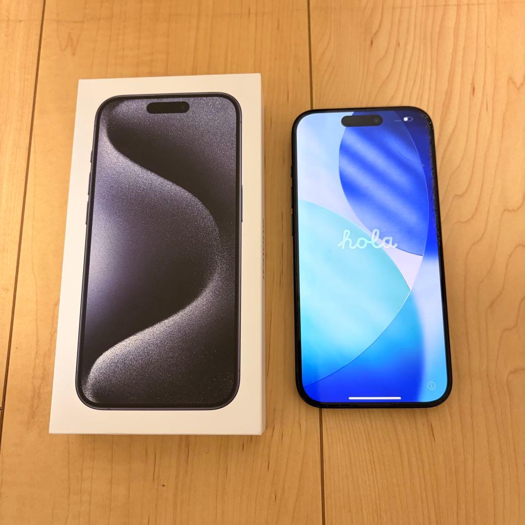 Apple iPhone 15 Pro 本体 画面ひび割れあり ジャンク品